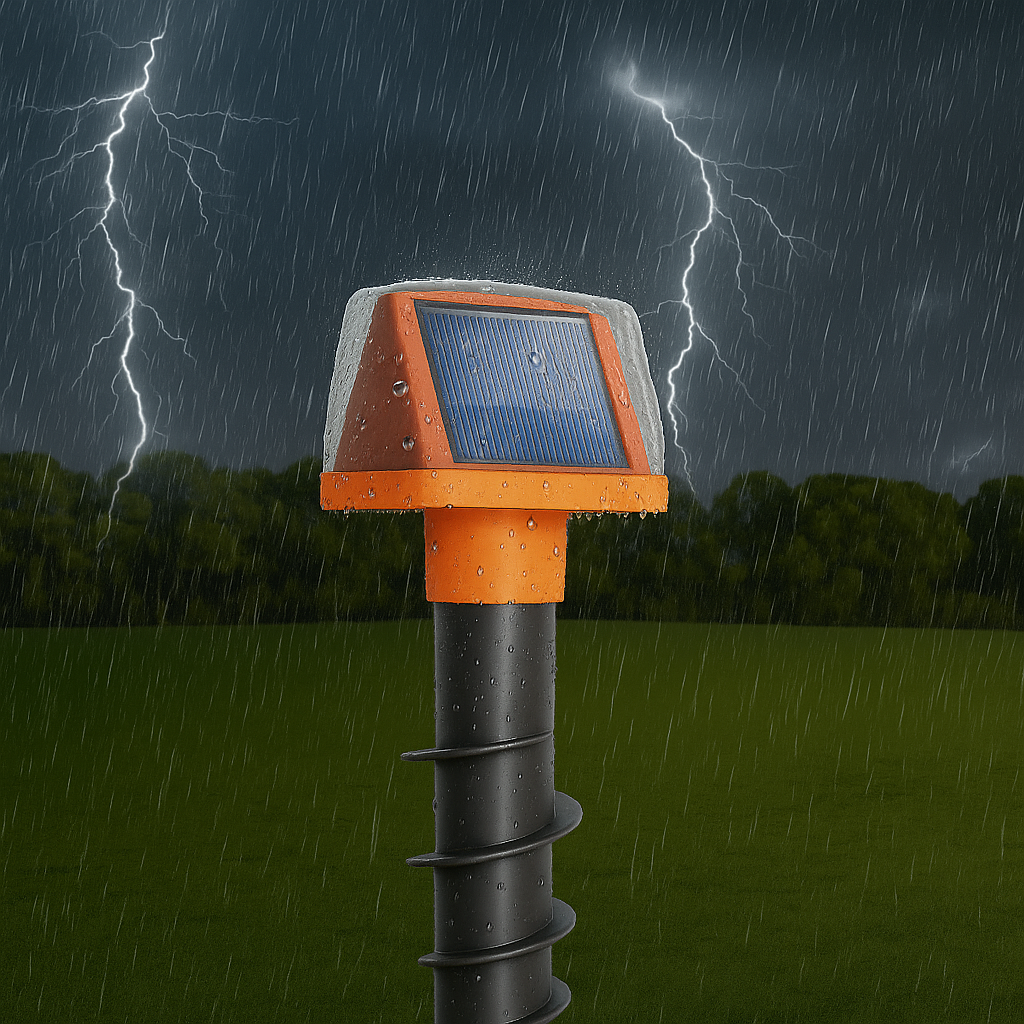 Ultrasone mollenverjager op zonne-energie met grondtrilling | SonicRoot