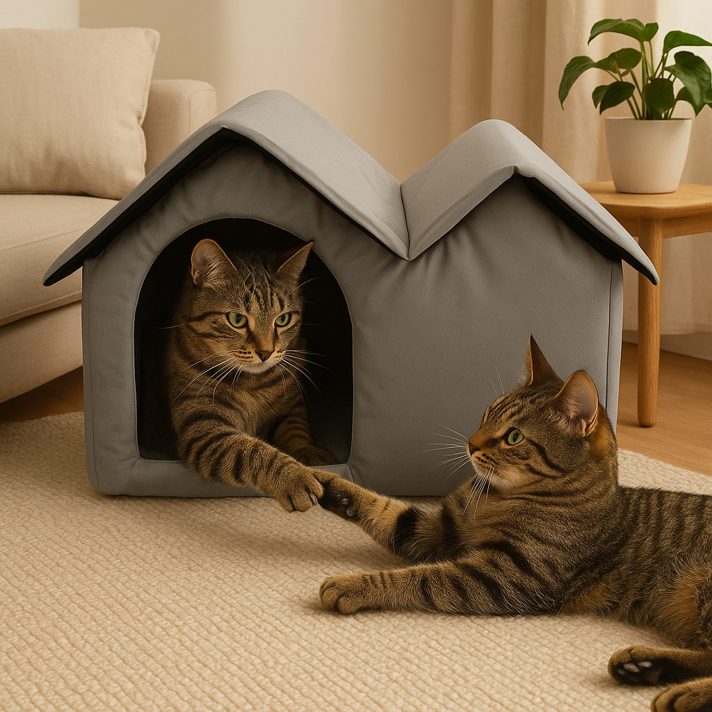Verkoelend kattenhuis met ijsvakken en ademend design | CooliFur