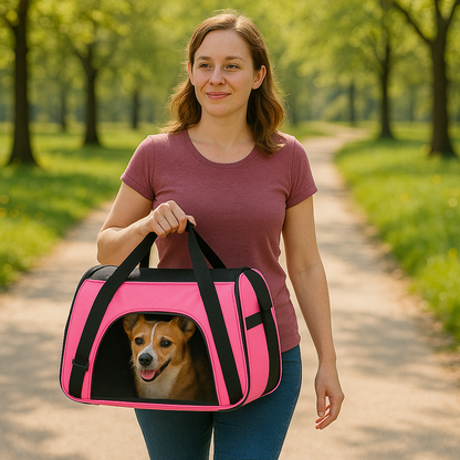 Ademende hondentas met ventilatiepanelen en draagriem | Tailgo Bag