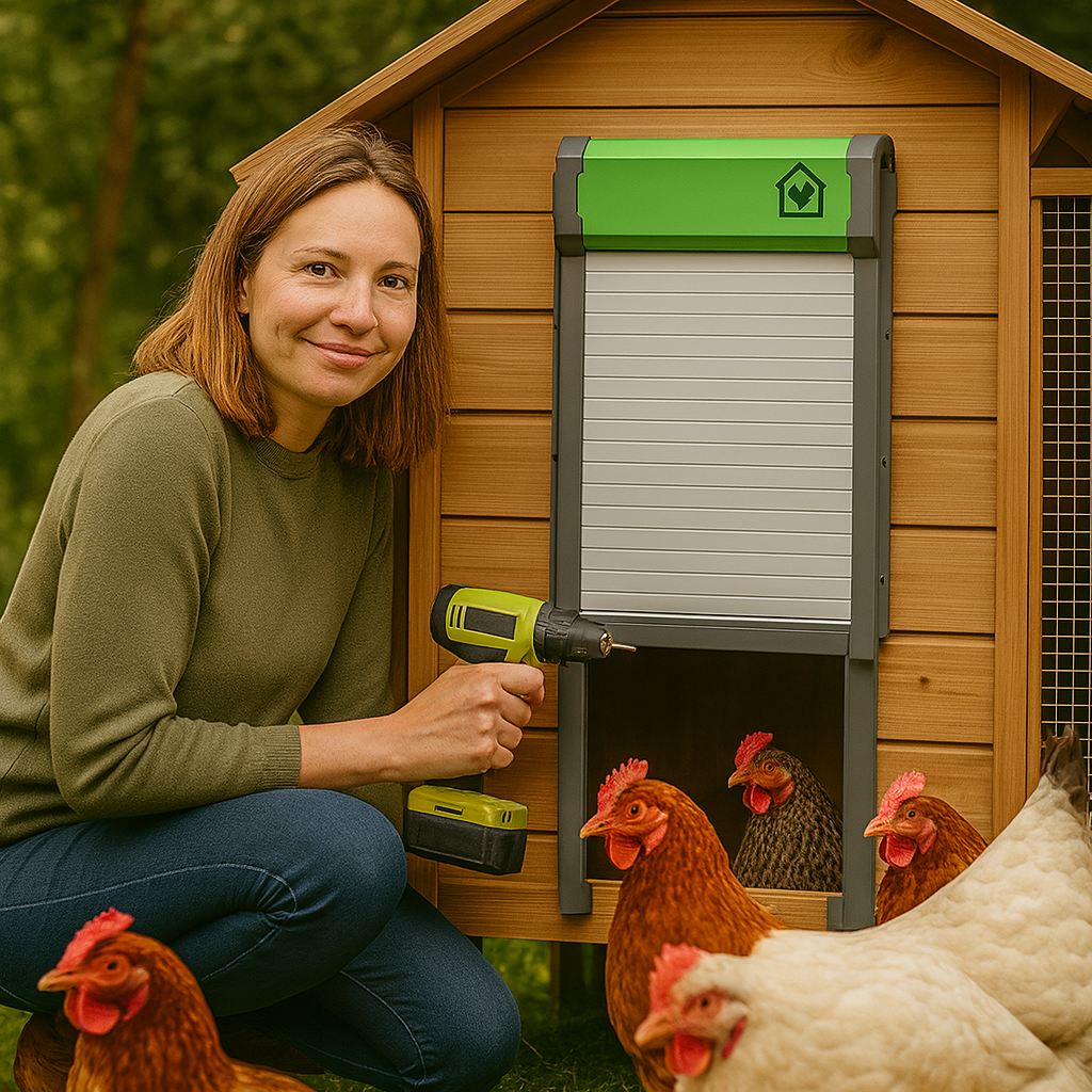 Automatisch kippenluik met afstandsbediening en lichtsensor  CluckMate