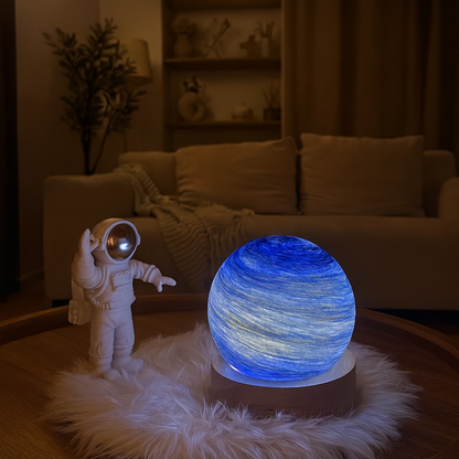 Tafellamp met Glazen Maanglobe Modern Design | Zelaro