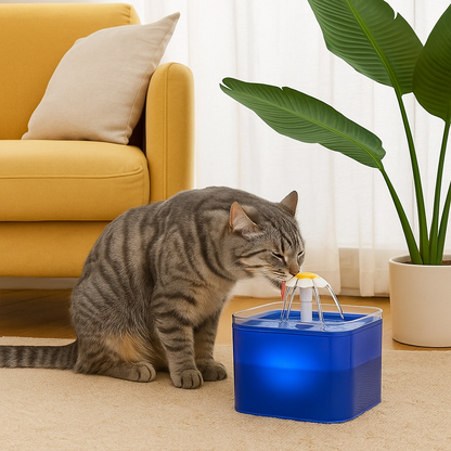 Drinkfontein 2L met LED en filtersysteem voor katten en honden | AquaGlow