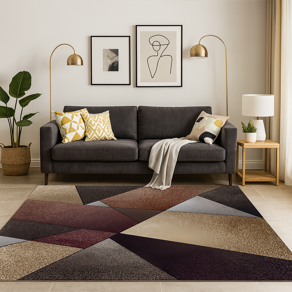Geometrisch Vloerkleed Modern met Driehoekpatroon | Calvion