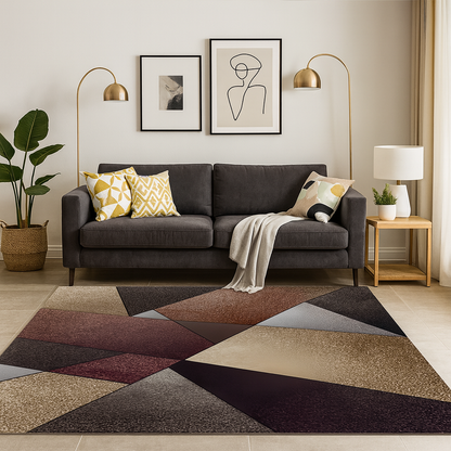 Geometrisch Vloerkleed Modern met Driehoekpatroon | Calvion