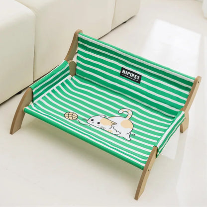 Gestreepte mand met lounge ontwerp voor katten en honden | Lunza