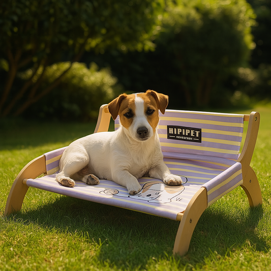 Gestreepte mand met lounge ontwerp voor katten en honden | Lunza