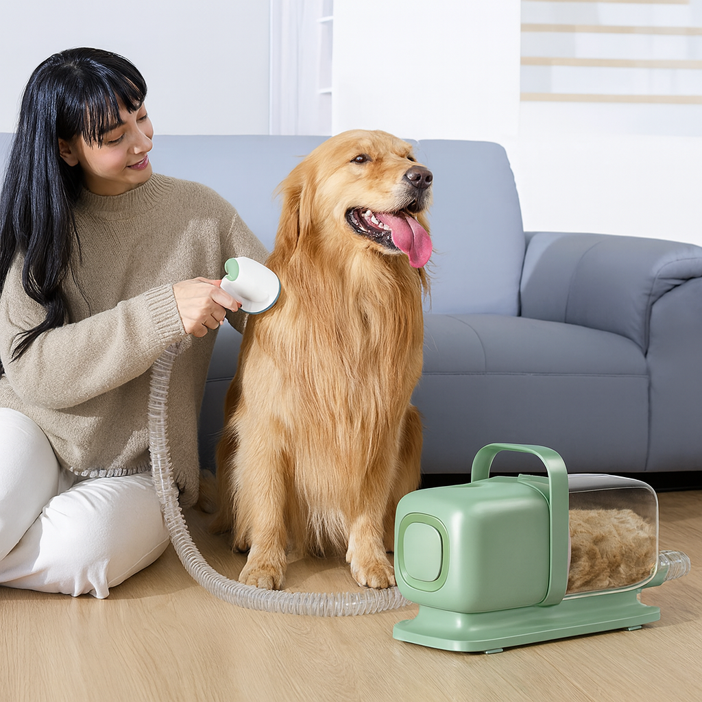 Honden tondeuse set met stofzuiger | Flufino