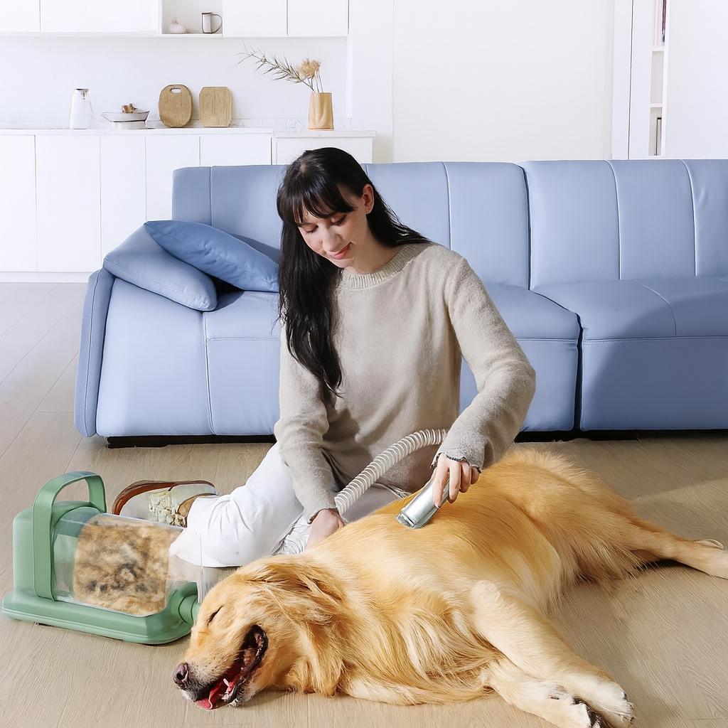 Honden tondeuse set met stofzuiger | Flufino