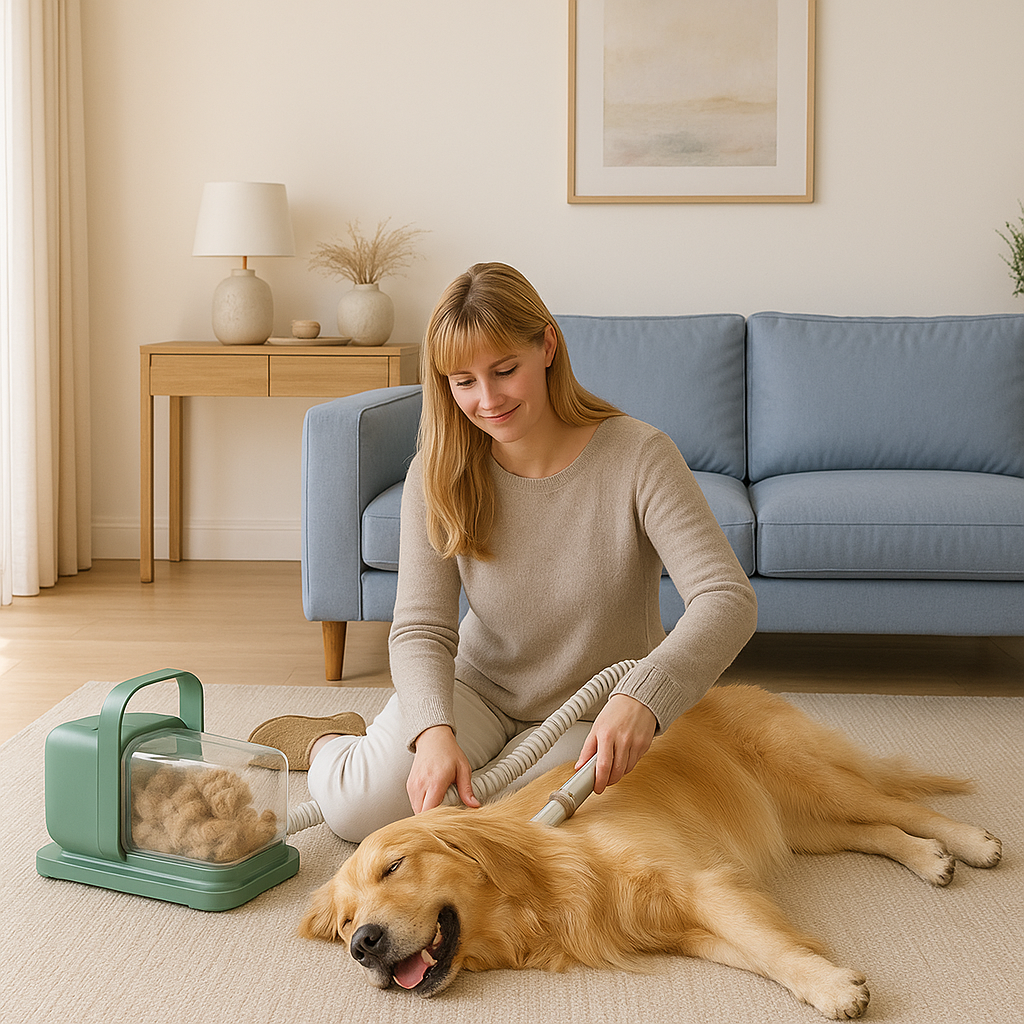 Honden tondeuse set met stofzuiger | Flufino