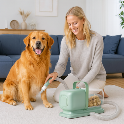 Honden tondeuse set met stofzuiger | Flufino