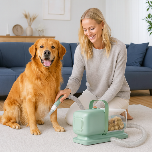 Honden tondeuse set met stofzuiger | Flufino