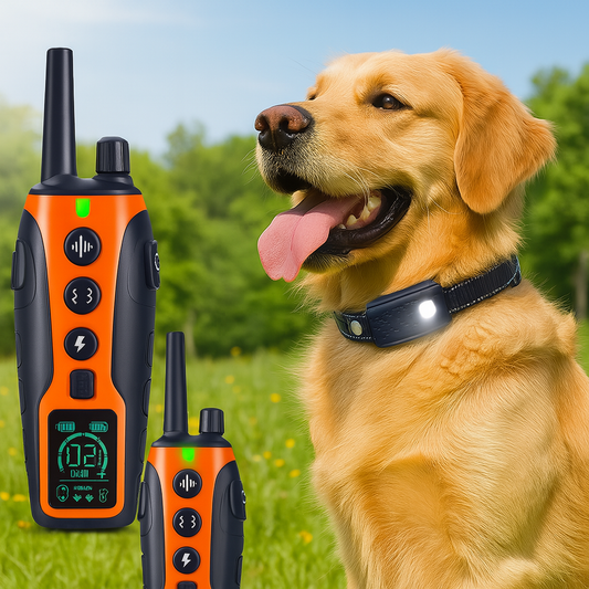 Hondenhalsband met trilling geluid en licht voor training | Dogivox