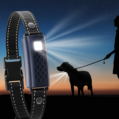 Hondenhalsband met trilling geluid en licht voor training | Dogivox