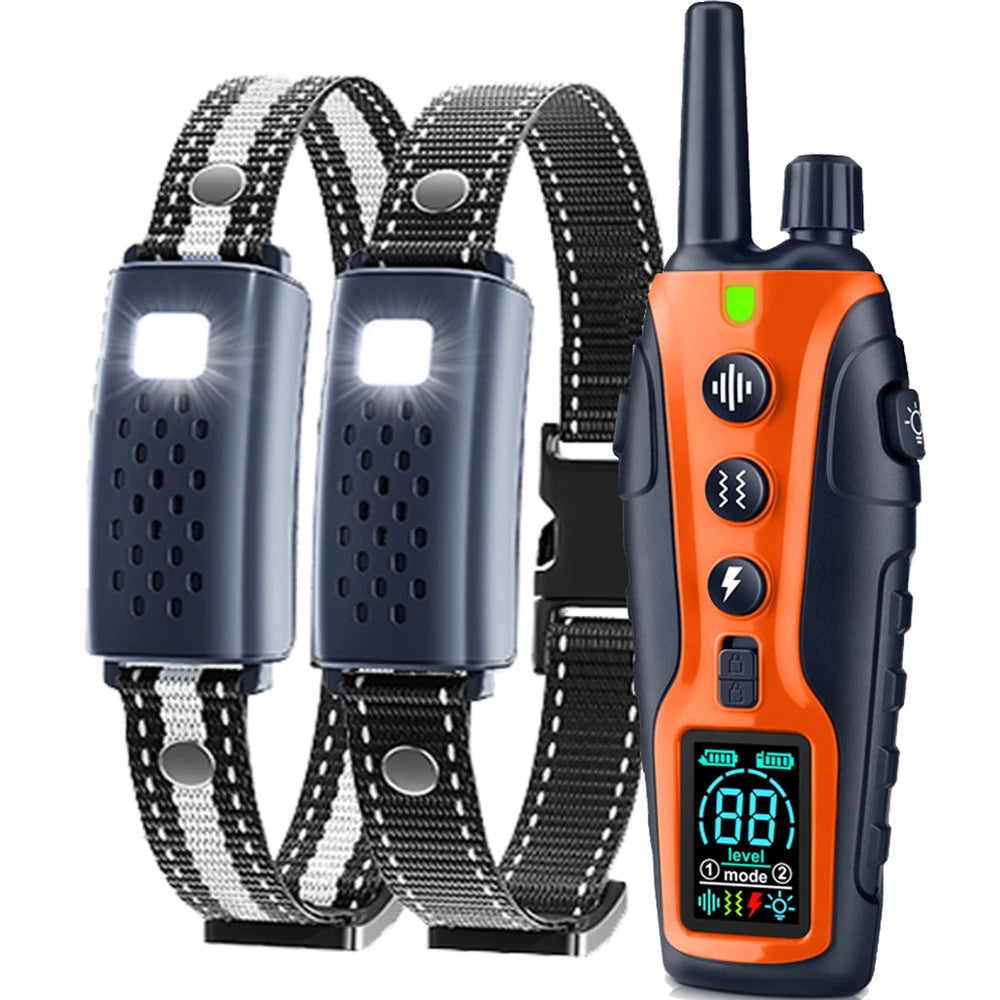 Hondenhalsband met trilling geluid en licht voor training | Dogivox