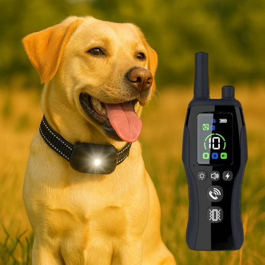 Hondenhalsband met trilling geluid en licht voor training | Dognalo