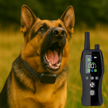 Hondenhalsband met trilling geluid en licht voor training | Dognalo