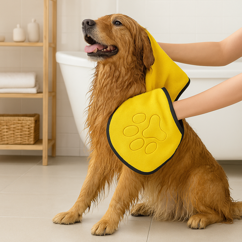 Hondenhanddoek microvezel met insteekzakken | PawDrape