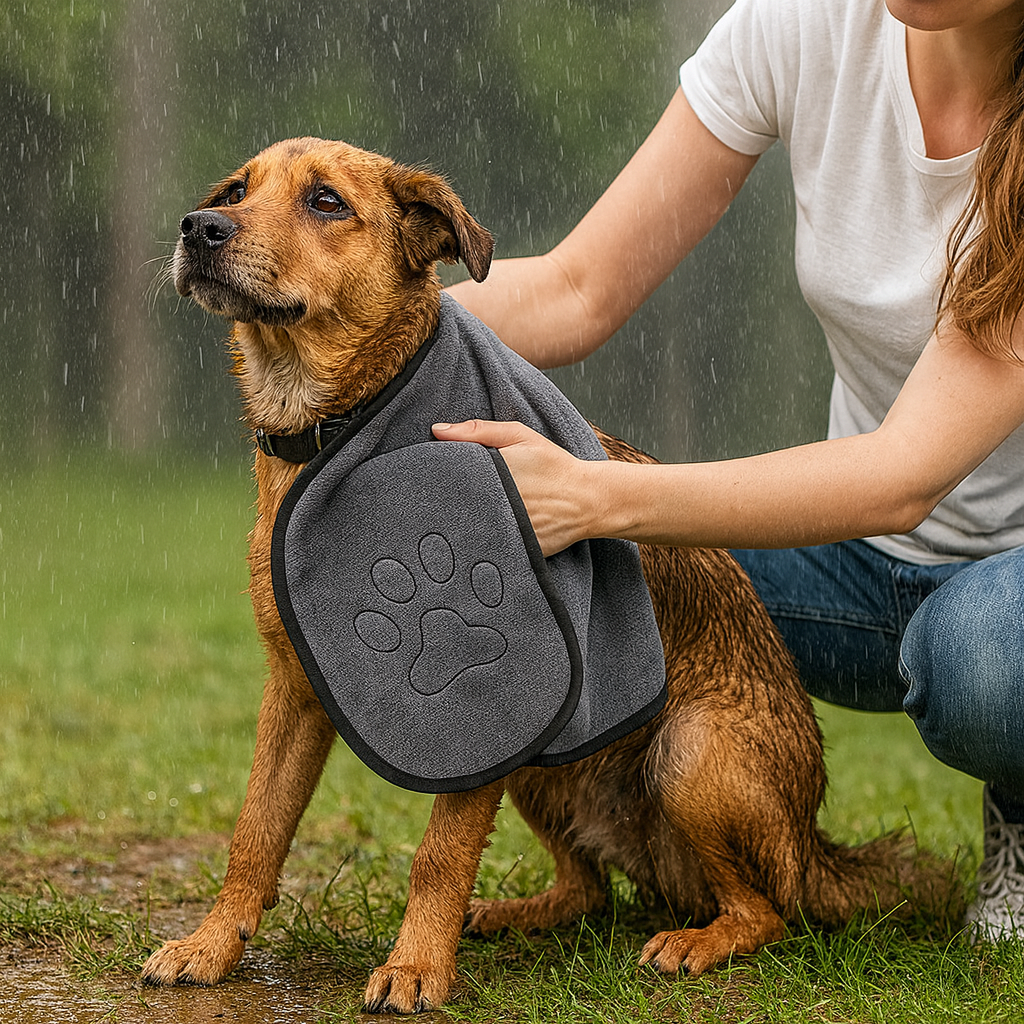 Hondenhanddoek microvezel met insteekzakken | PawDrape