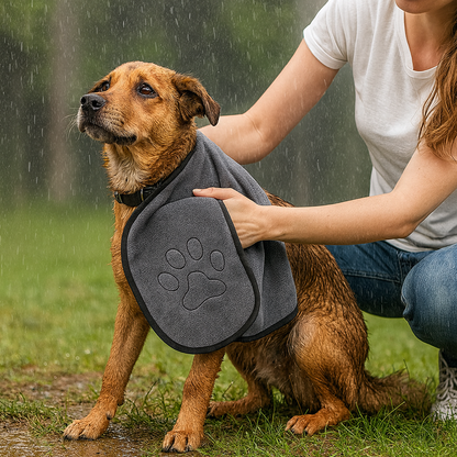Hondenhanddoek microvezel met insteekzakken | PawDrape