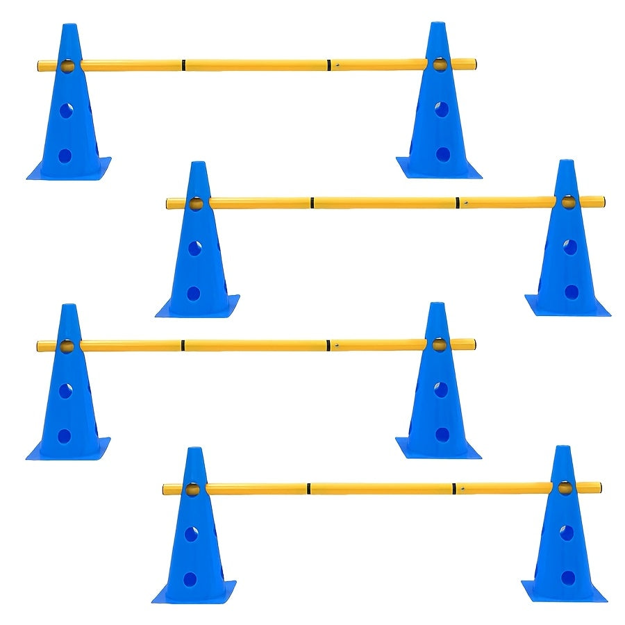 Hondentraining agility set met kunststof kegels en stangen | Vetrion