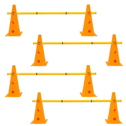 Hondentraining agility set met kunststof kegels en stangen | Vetrion