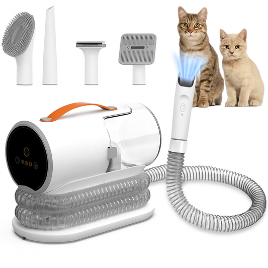 Katten trimset met opvangsysteem borstels en kammen | Veloria