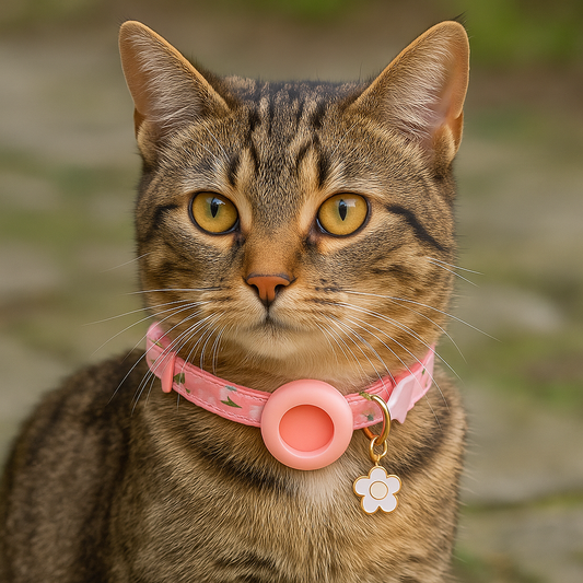 Kattenhalsband met AirTag-houder voor buitengebruik | Tracksy