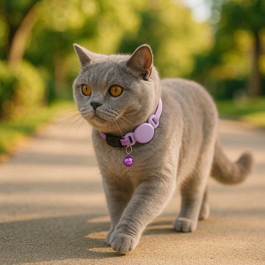 Kattenhalsband met AirTag houder en reflecterende strip | Felitag