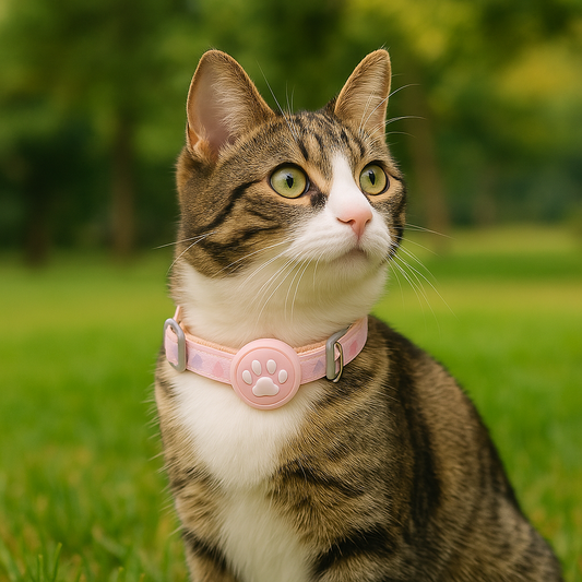 Kattenhalsband met airtag-houder en riem Tagilo Pro