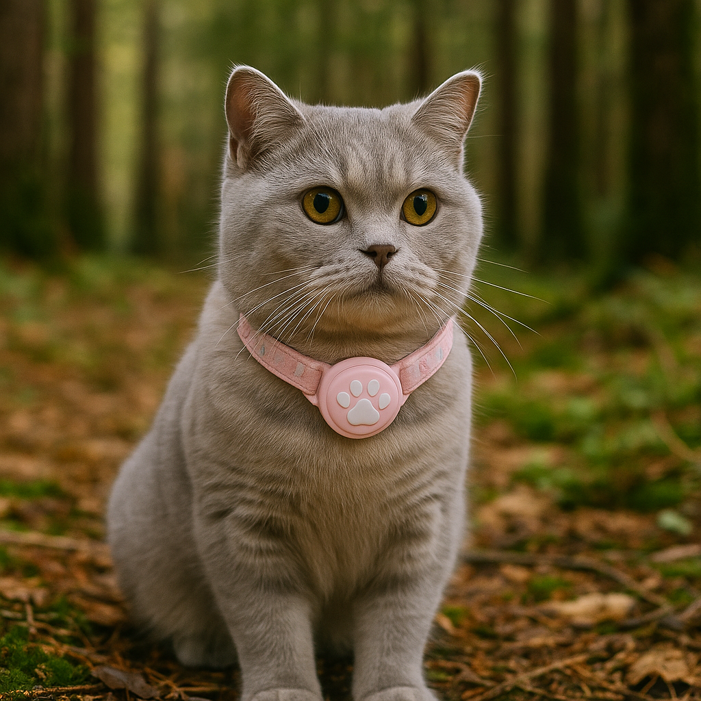 Kattenhalsband met airtag-houder en riem Tagilo Pro