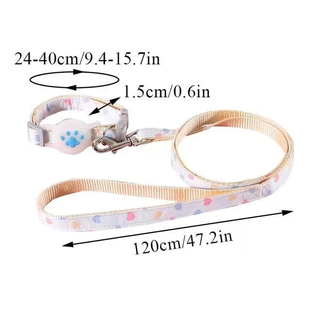 Kattenhalsband met airtag-houder en riem Tagilo Pro