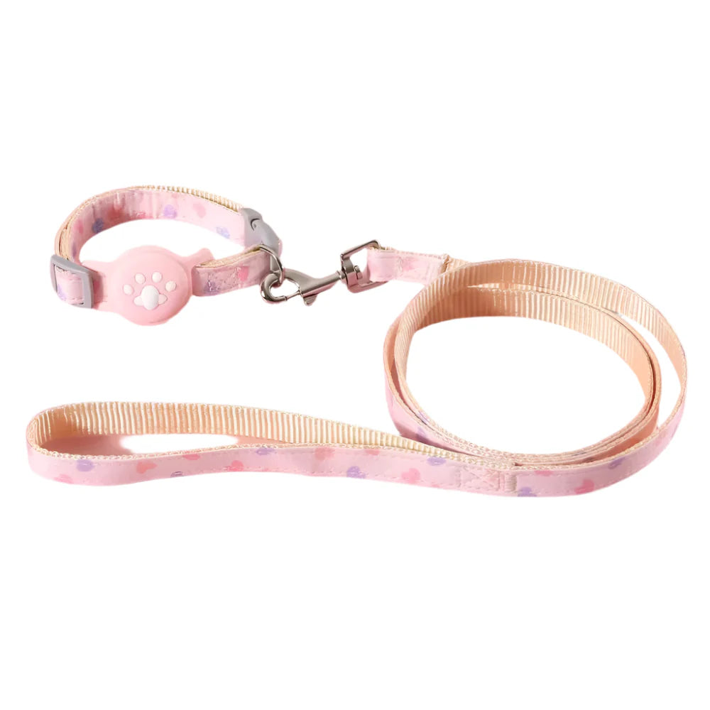Kattenhalsband met airtag-houder en riem Tagilo Pro