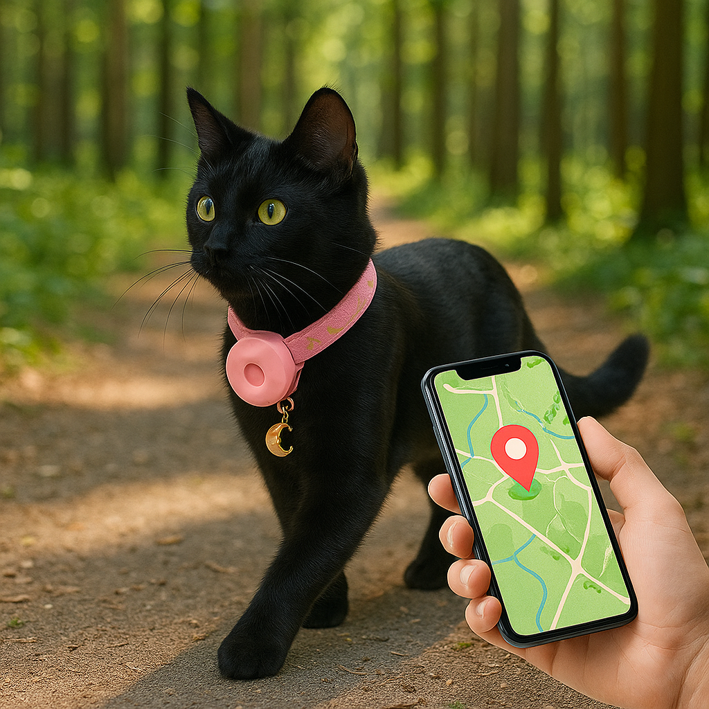 Kattenhalsband met reflecterende AirTag houder | Kattigo