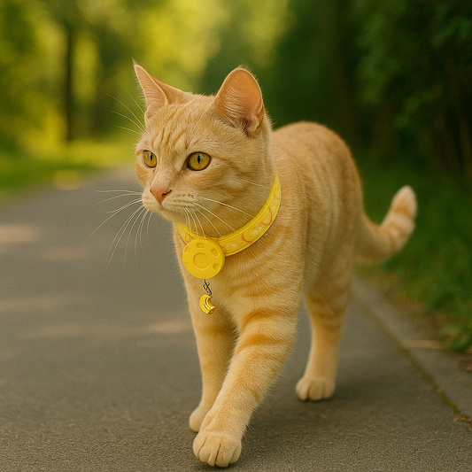 Kattenhalsband met reflecterende AirTag houder | Kattigo