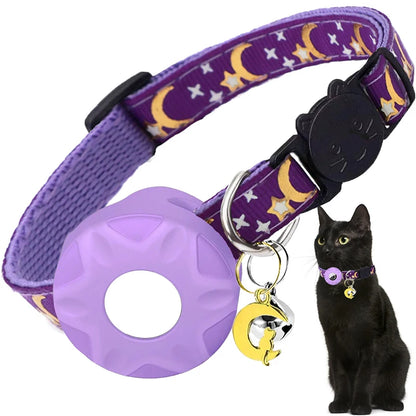 Kattenhalsband met reflecterende AirTag houder | Kattigo