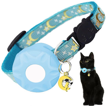 Kattenhalsband met reflecterende AirTag houder | Kattigo