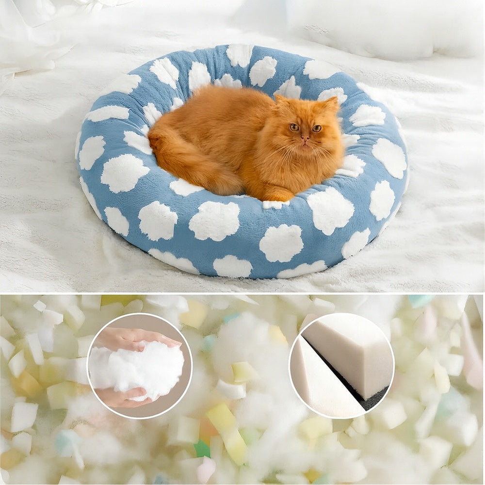 Kattenmand pluche met ronde vorm en wasbare hoes | Miarro