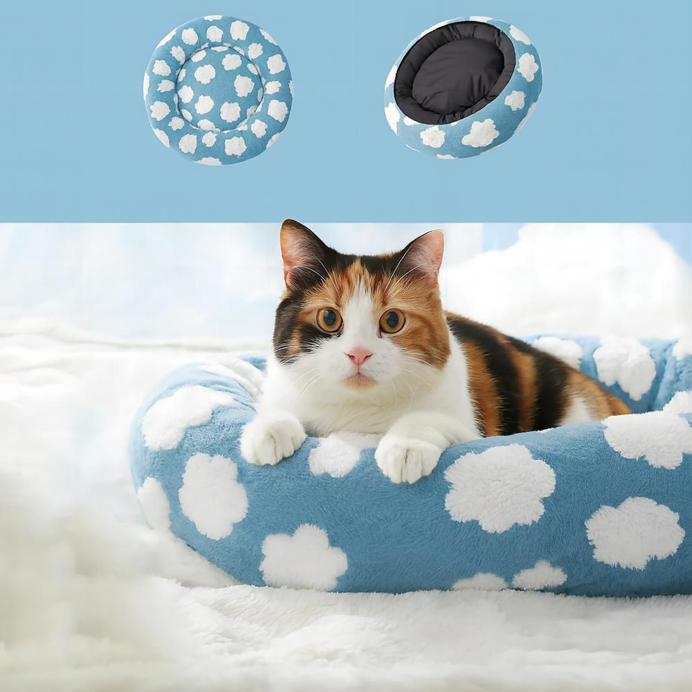 Kattenmand pluche met ronde vorm en wasbare hoes | Miarro
