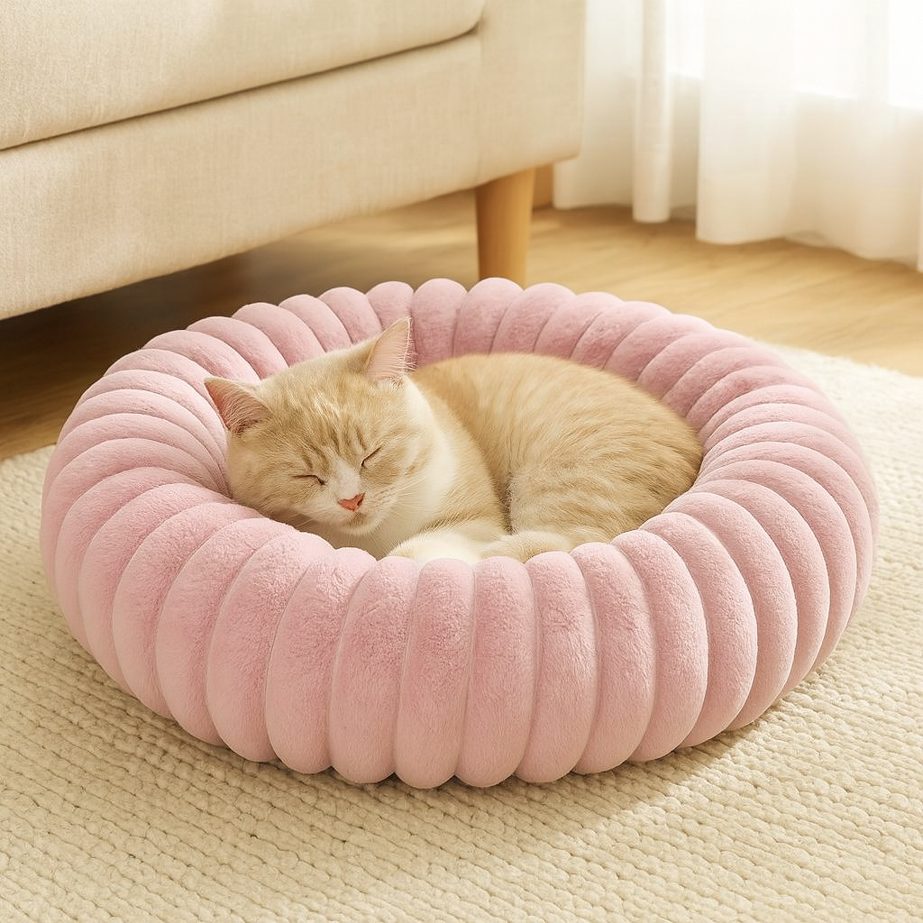 Kattenmand rond pluche design met stevige randen | Cattie