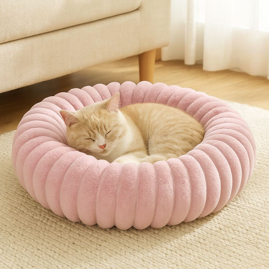 Kattenmand rond pluche design met stevige randen | Cattie