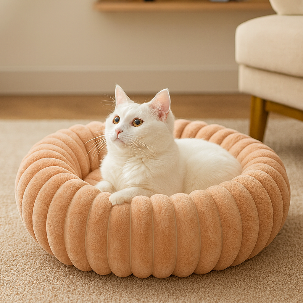 Kattenmand rond pluche design met stevige randen | Cattie