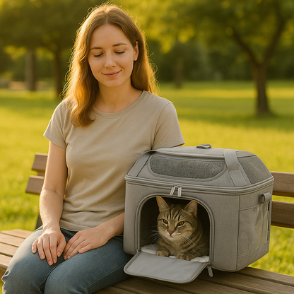 Kattenreistas met drie ingangen en ademend ontwerp | Mobibag