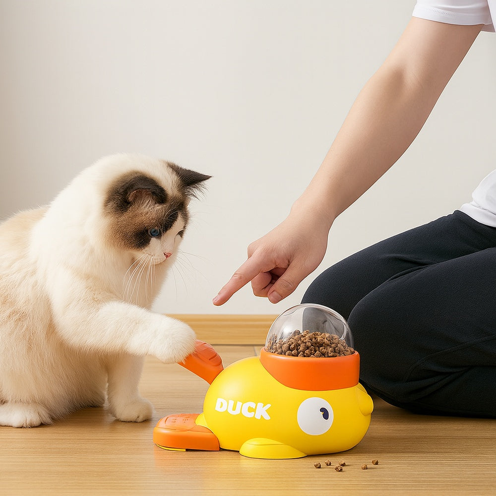 Kattenspeelgoed interactief met snackdispenser en slowfeeder functie | Zenvio