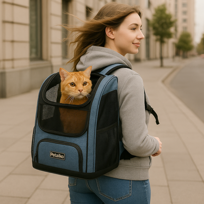 Kattentas met uitklapbare achterkant voor reizen en vervoer | Felvory