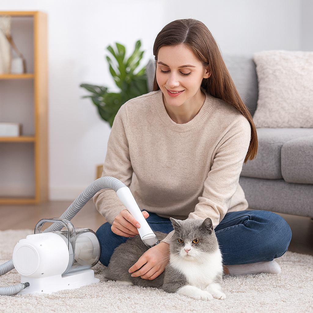 Kattentondeuse met haaropvang en stofzuigerfunctie | Groomiq