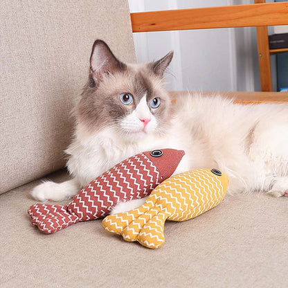 Miesje kattenspeelgoed | Visvormig speelgoed voor katten met kattenkruid