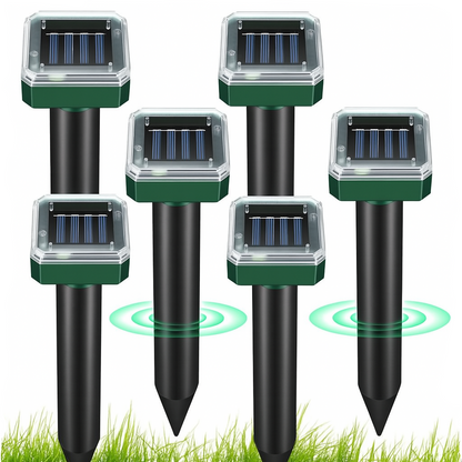 Mollenverjager op zonne-energie voor tuin met ultrasoon geluid | Solmora