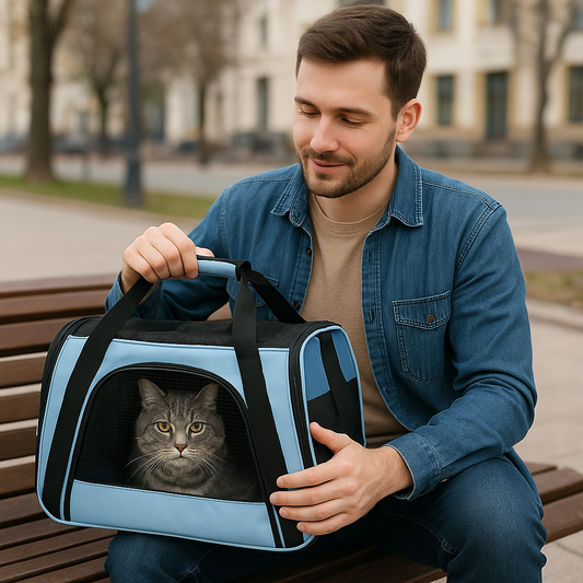 Opvouwbare kattenreistas met ademend mesh en ritssluiting | FeliPro
