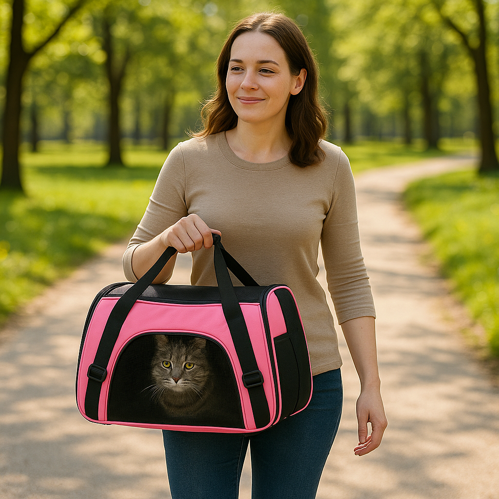 Opvouwbare kattenreistas met ademend mesh en ritssluiting | FeliPro