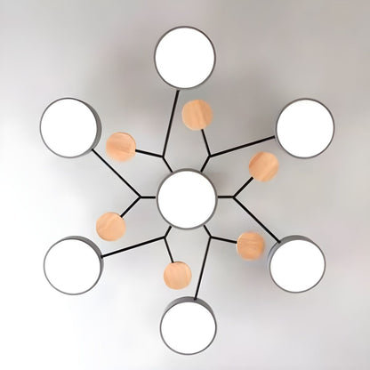 Plafondlamp Met LED Half Inbouw Modern Woonkamer | Macora